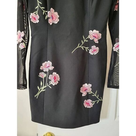 Cinq a sept Anna Floral Mesh Dress in Black Multi 8 Nwt $595 - Picture 5 of 8